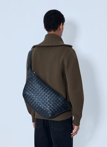 Bottega Veneta Intrecciato Leather Crossbody Bag Black bov0163003