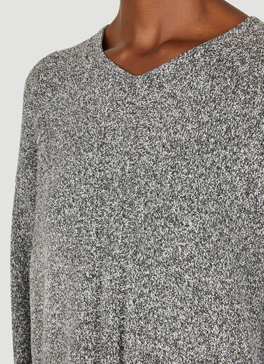 Dion Lee Marled Boucle V-Neck Sweater Grey dle0349006