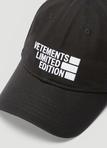 Vetements Logo Limited Edition Baseball Cap Black vet0343002