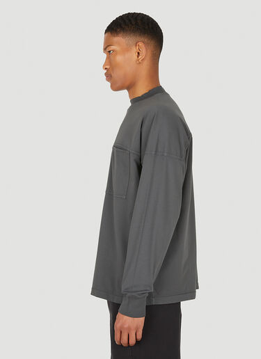Lemaire Mock Neck Long Sleeve T-Shirt Grey lem0148020