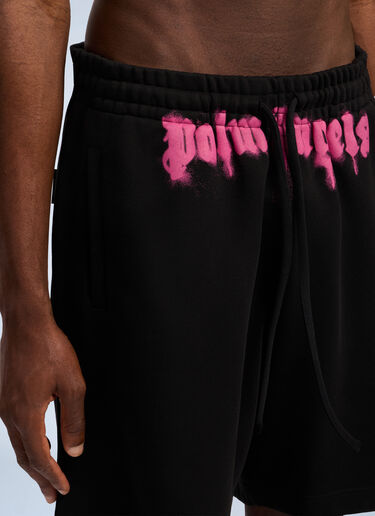 Sprayed Logo Track Shorts Palm Angels Sprayed Logo Track Shorts Black pma0162022