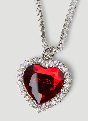 VETEMENTS Crystal Heart Necklace Red vet0247050