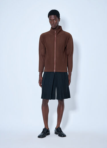 Homme Plissé Issey Miyake プリーツジップアップジャケット ブラウン hmp0165007