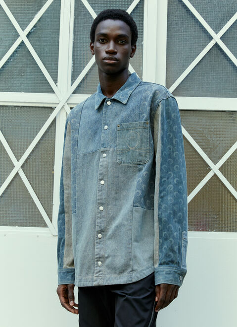 Yohji Yamamoto Regenerated Moon Denim Overshirt Black yoy0152010