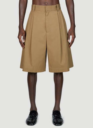 Bottega Veneta Cotton Gabardine Bermuda Shorts Brown bov0155007