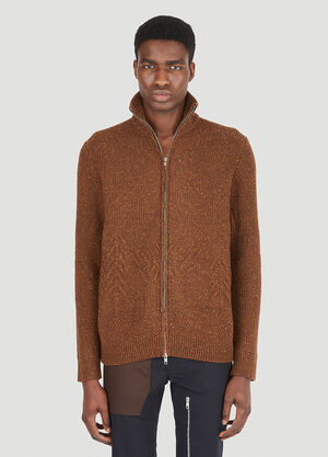 Arnar Már Jónsson Full Zip Cardigan Brown amj0146006