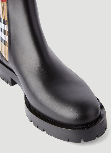 Burberry Check-Panel Chelsea Boots Black bur0245066