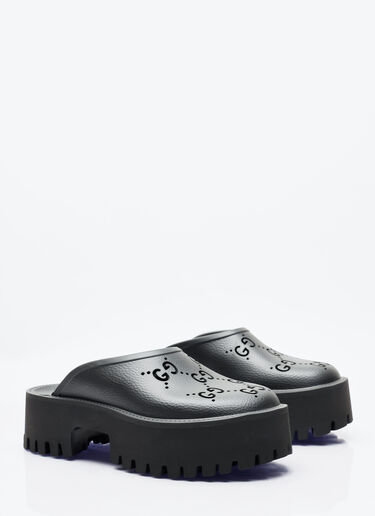 Gucci Perforated G Platform Mules Black guc0245092