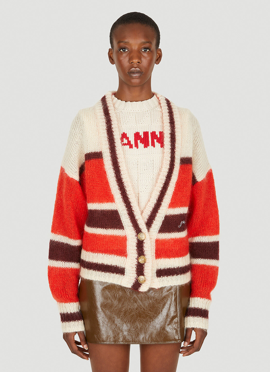 Red striped cardigan new arrivals