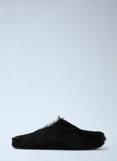 LN-CC® - Marni: Fussbett Long Haired Mules - Black Marni Fussbett Long Haired Mules Black mni0147018