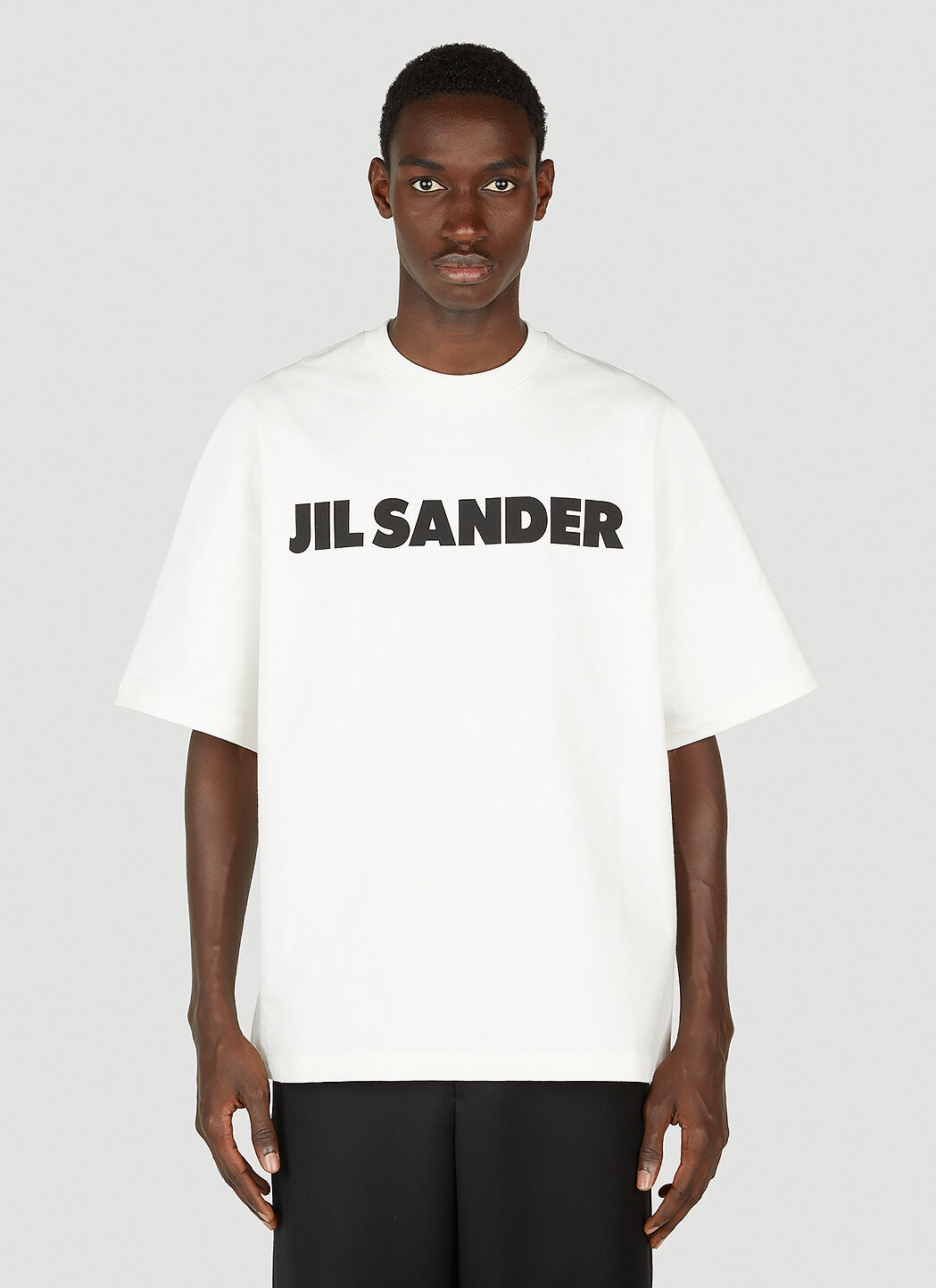 Jil Sander Logo Print T-Shirt Beige jil0156003