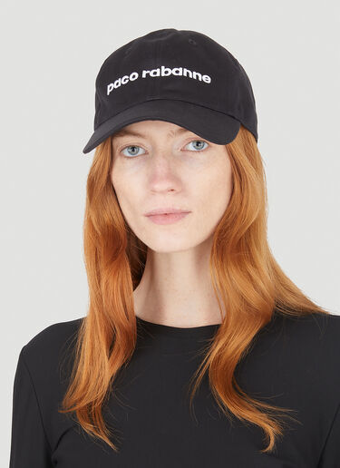 Rabanne Logo Embroidered Baseball Cap Black pac0248001