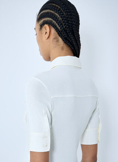 Chloé Logo Motif Polo Top White chl0259014