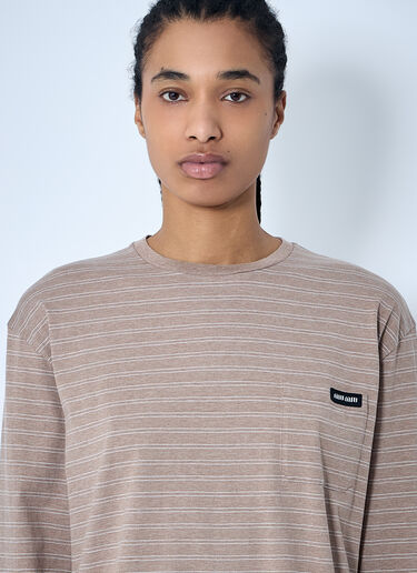 Logo Patch T-Shirt Miu Miu Logo Patch T-Shirt Beige miu0260056