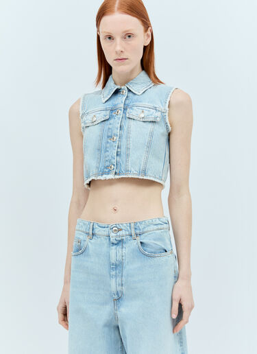 Sportmax Crop Denim Vest Blue spx0256007