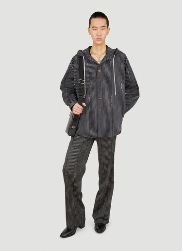 Vivienne Westwood Pinstripe Hooded Overshirt Black vvw0152016