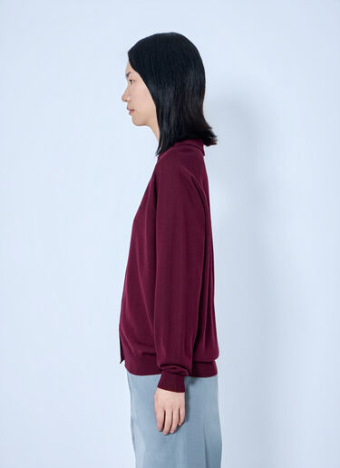 Miu Miu Knit Cardigan with Logo Bordeaux miu0265014