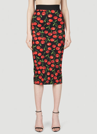 Cherry Pencil Skirt Dolce & Gabbana Cherry Pencil Skirt Red dol0253009
