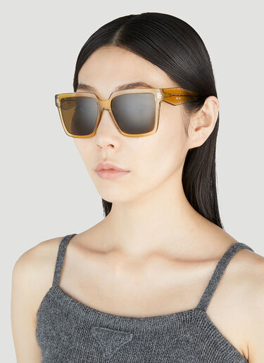 Prada 超大镜框太阳镜 黄色 lpr0253004