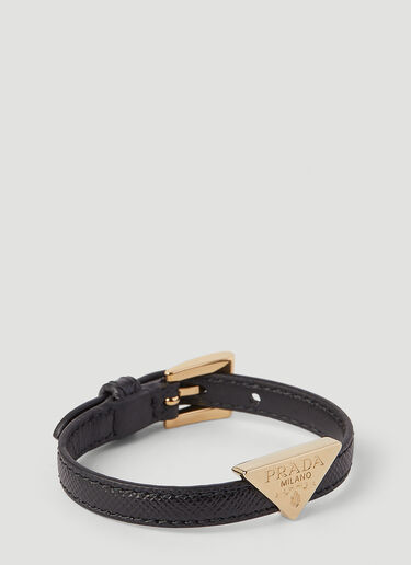 Prada Saffiano Leather Bracelet Black pra0245060