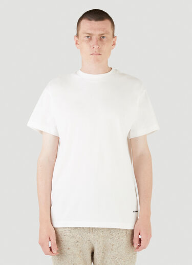 Jil Sander+ 로고 패치 티셔츠 화이트 jsp0145009