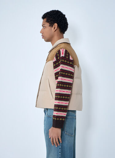 Padded Suede Yoke Vest Miu Miu Padded Suede Yoke Vest Beige miu0164004