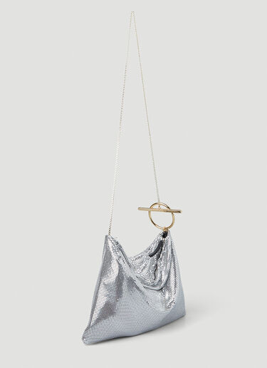 Rabanne Hobo Metallic Shoulder Bag Silver pac0250050