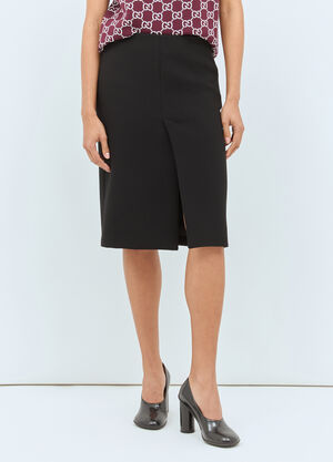 Gucci Light Wool Crepe Skirt Black guc0258010