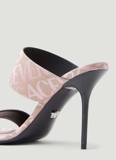 Versace Logo Jacquard Mule Sandals Pink vrs0253022