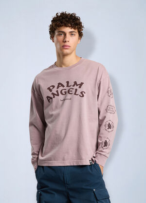 Palm Angels Devil Herald Regular Tee L/S Purple pma0166274