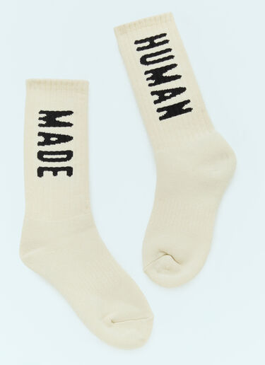Human Made 徽标提花袜子 白色 hmd0156035