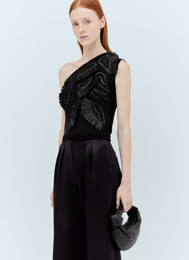 원-숄더 니트 탑  Max Mara 원-숄더 니트 탑  블랙 max0256022