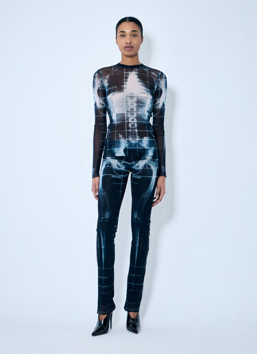Jean Paul Gaultier Squeletor Mesh Top Blue jpg0259005