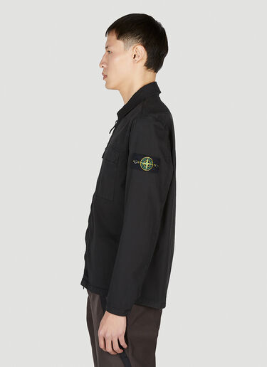 Stone Island コンパスパッチ オーバーシャツ　 ブラック sto0152029