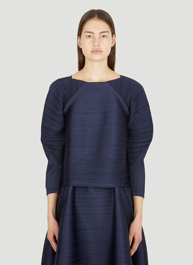 허그 구조적인 탑 Pleats Please Issey Miyake 허그 구조적인 탑 블루 plp0251024