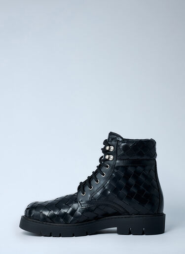 Bottega Veneta Haddock Lace-Up Ankle Boots Black bov0161011