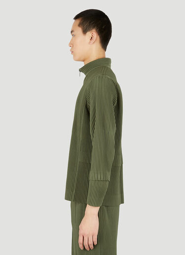 Homme Plissé Issey Miyake Pleats Zip Sweatshirt Green hmp0150005