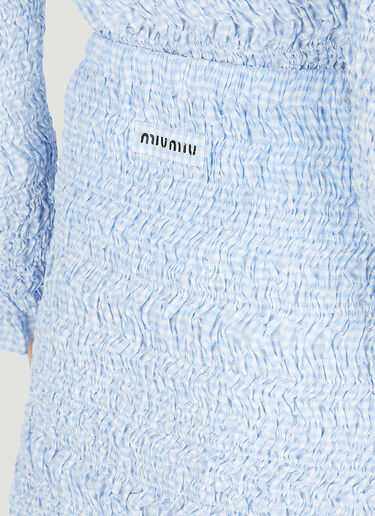 Miu Miu Vichy Smocked Skirt Blue miu0248009