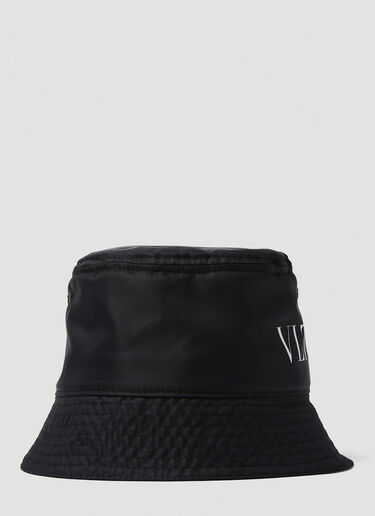 Valentino Logo Print Bucket Hat Black val0149051