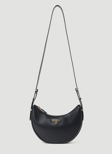 Prada Arqué Leather Shoulder Bag Black pra0254026