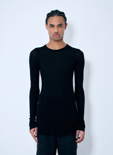 Rick Owens Rib Long Sleeve T-Shirt Black ric0159015