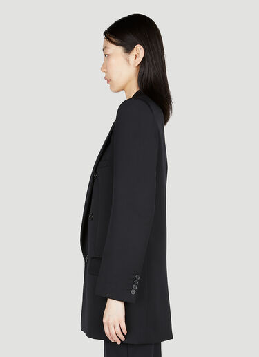 Saint Laurent Structured Double Breasted Blazer Black sla0252010