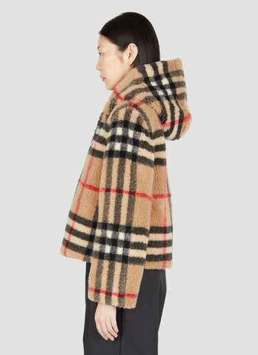 Burberry 格纹抓绒连帽夹克 米色 bur0253034
