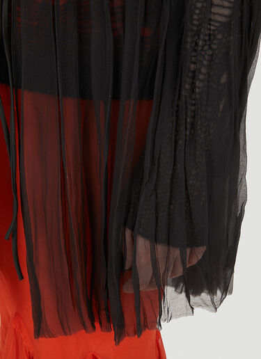 Rick Owens Oversized Collar Sheer Cape Black ric0248002