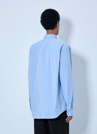 Dries Van Noten Cilian Classic Cotton Shirt with Tie Blue dvn0165005