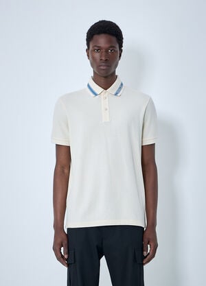 Moncler Polo Shirt with Contrast Collar White mon0164026