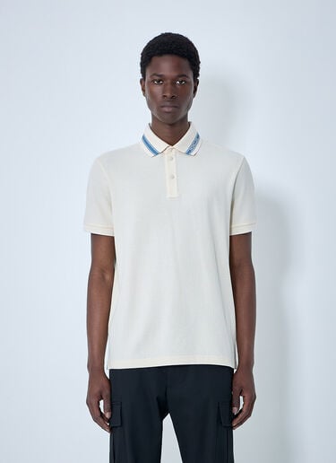 Moncler Polo Shirt with Contrast Collar White mon0164026