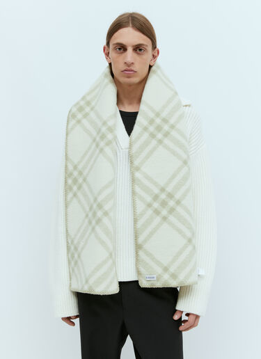 Burberry Check Wool Scarf Green bur0355001