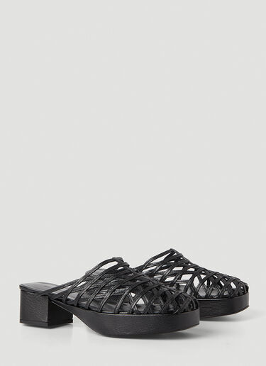 BY FAR Norman Grained Sandals Black byf0247031
