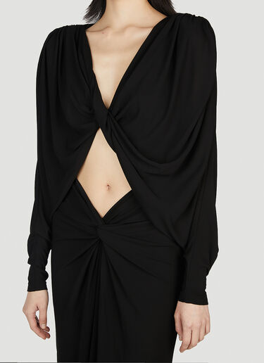 Saint Laurent Cut Out Dress Black sla0252002